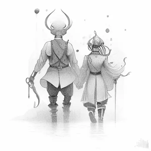 Father And Daughter Silluethe