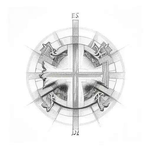 Jesus Cross In A Circle And Romans 12 19 Written