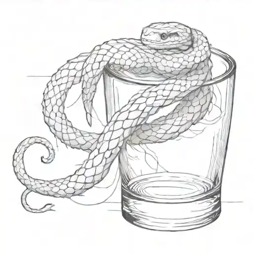 Little Snake Coiled In The Bottom Of A Shot Glass