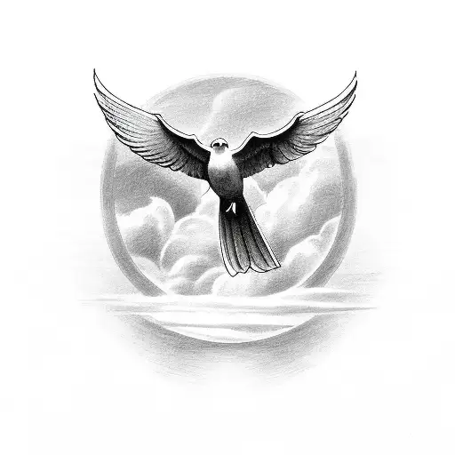 Dove With Olive Branch Clouds And A Halo On Top Of A Cross With 1926 Inside Cross