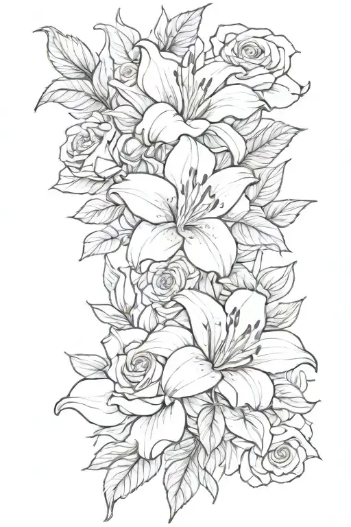 Flowers- Roses And Lillie's Hip