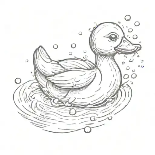 Rubber Duck Splashing Water