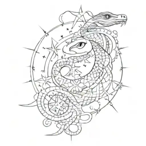 Name Of A Person With Star Rays And A Snake