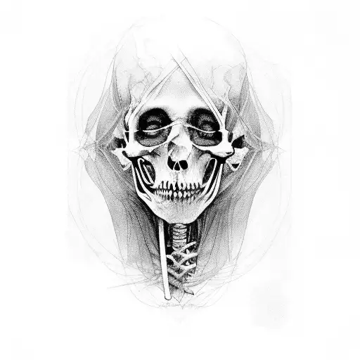 A Hauntingly Beautiful Portrait Of A Musician With Skeletal Features And A Melancholic Expression