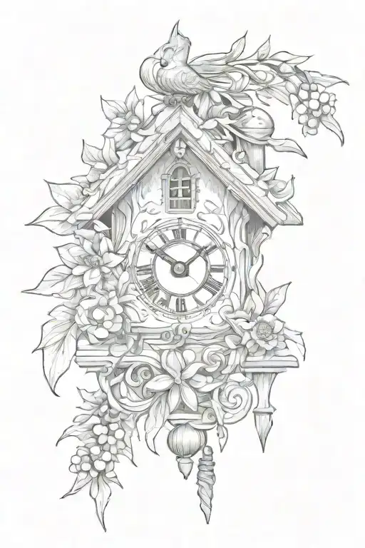 Cuckoo Clock German With Edelweiss Flower