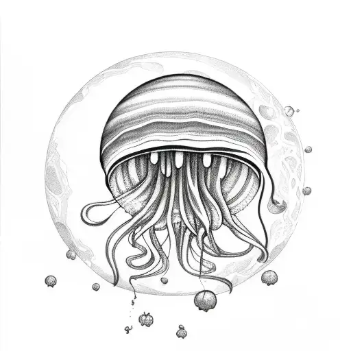 Jellyfish Around A Moon