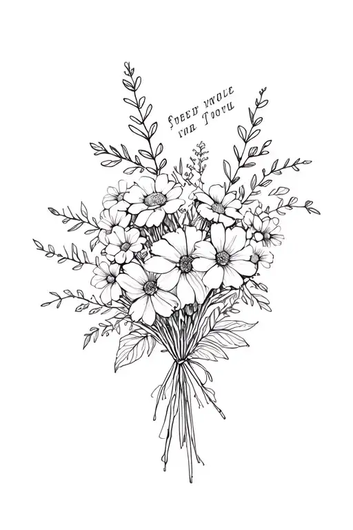 Small Bouquet Of Flowers With Bible Verse As The Stem