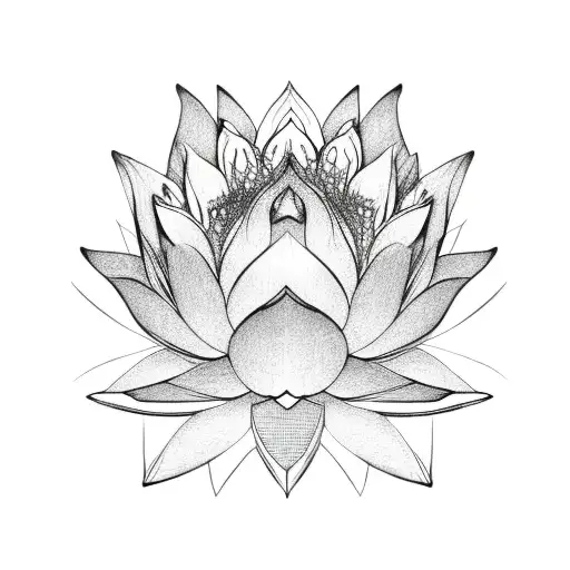 Sunset And Lotus Flower