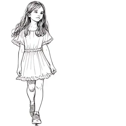 Little Girl Walking Hand In Hand