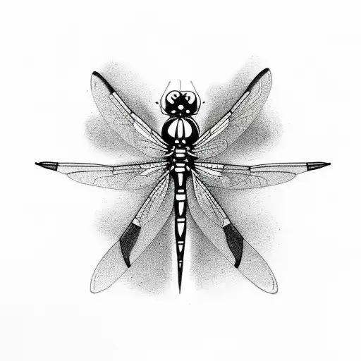 Dragonfly Stick And Poke Tattoo Simple