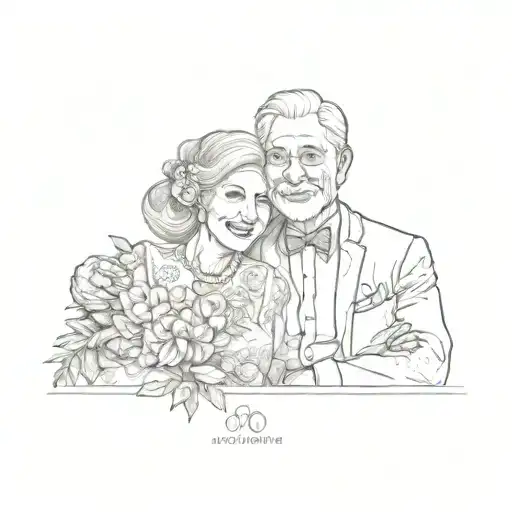 An Older Couple At A Wedding