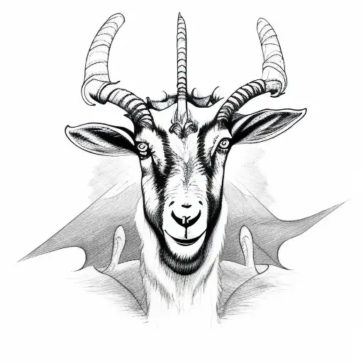 Satanic Goat With Scratch In The Background