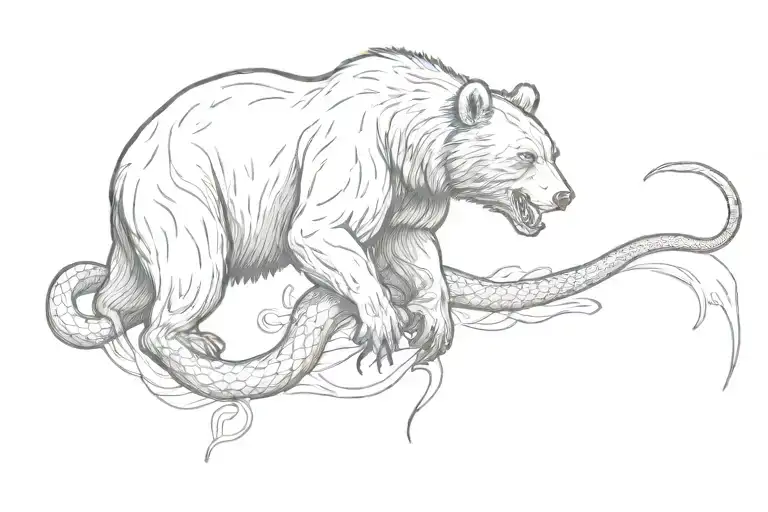 Bear Crushing A Snake