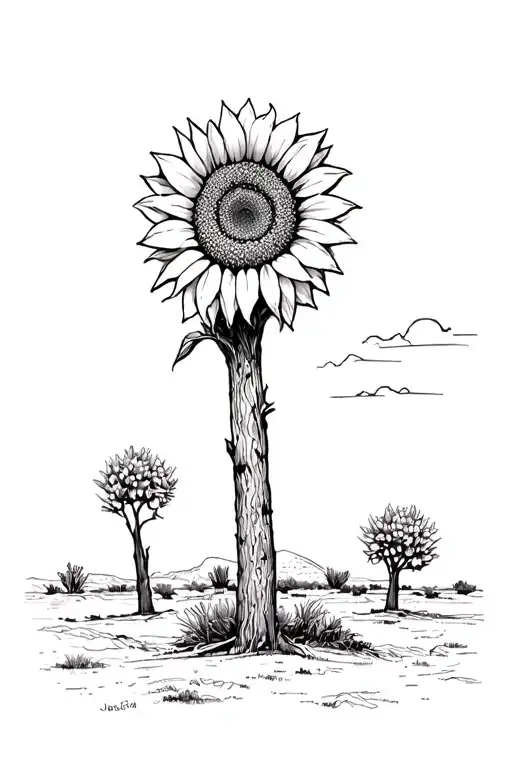 Joshua Tree With Sunflower