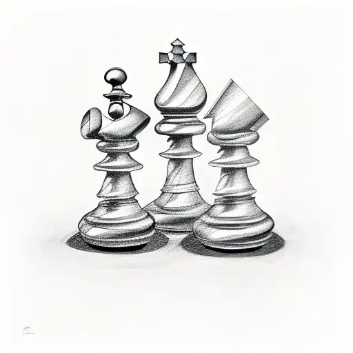 Chessboard With Chess Pieces In A Surrealistic Style