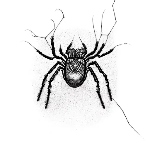 A Lonely Spider Weaving Her Web Thats On Fire