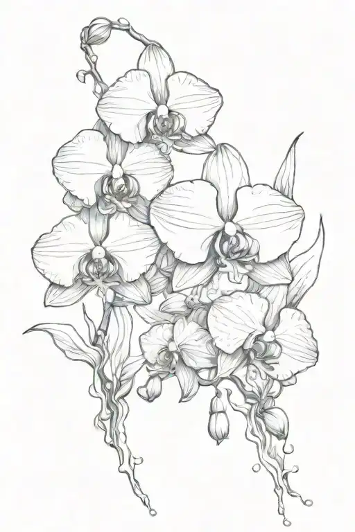 Orchid Blooming Underwater Scene With Colorful