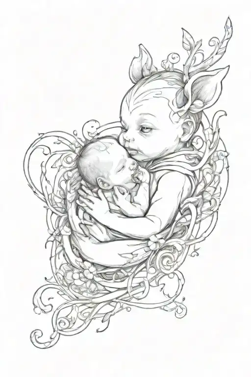 Newborn Baby Inside Real Hert Shape