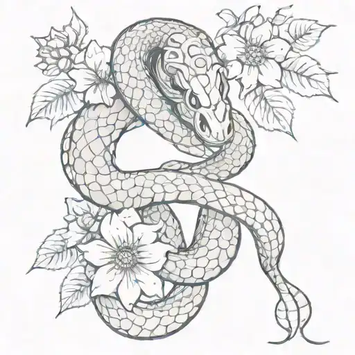 Snake With Flowers