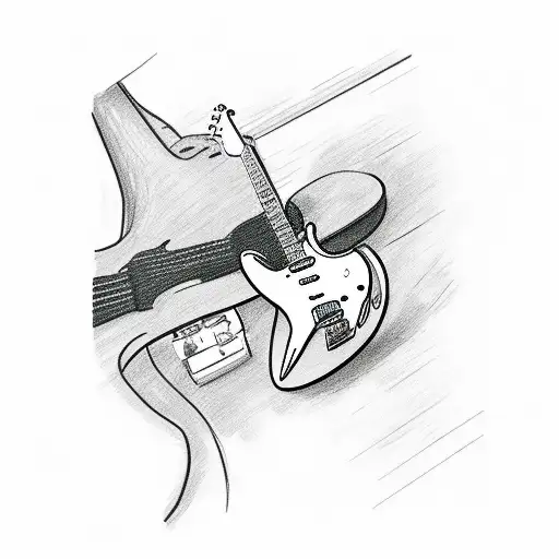 Cartoon Guy Playing Fender Stratocaster Plugged Into '65 Princeton Reverb