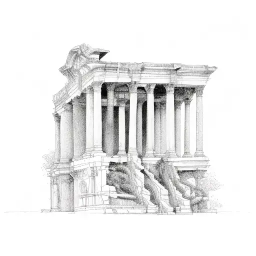 Roman Architecture Pillars And Vines