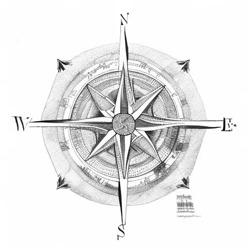 An Elegant Compass Made Of Tobacco Leaves And Smoke