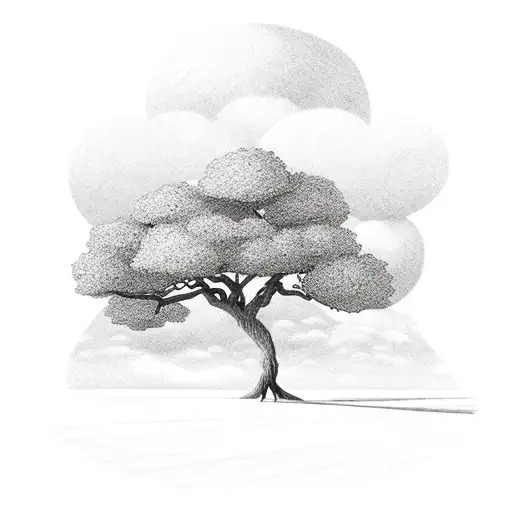 A Lone Tree With An Empty Swing On A Grass Covered Hill