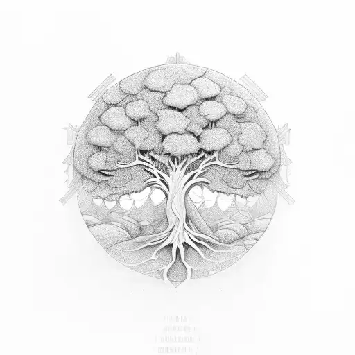 Sketch-style Tree Of Life With Enduri Elements