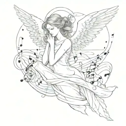 Angel And Music Notes