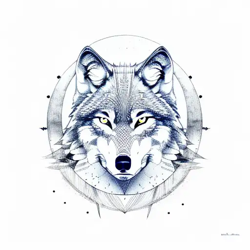 Wolf And Moon