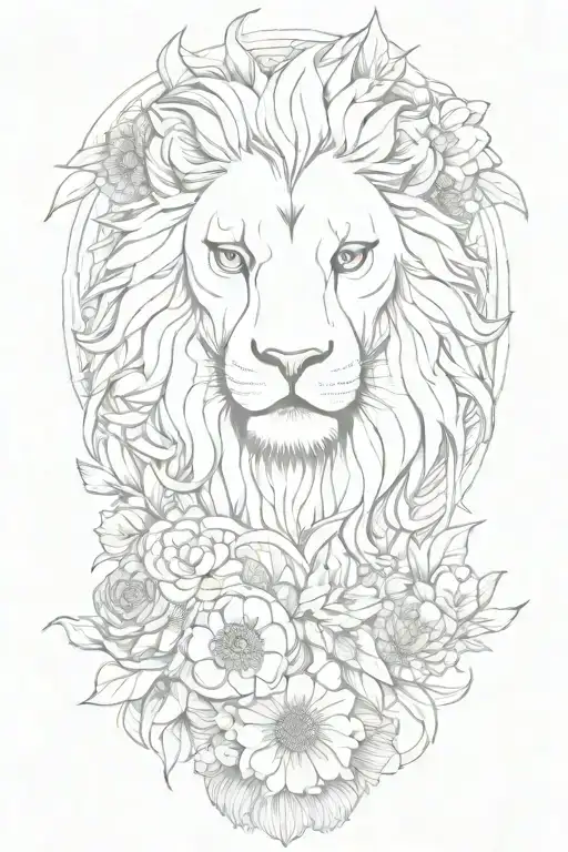 Stoicism Lion And Owl And Scales And Flower