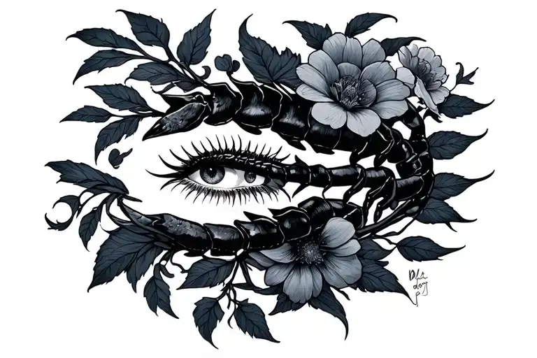 Scorpio Girl Flowers Dark Moon