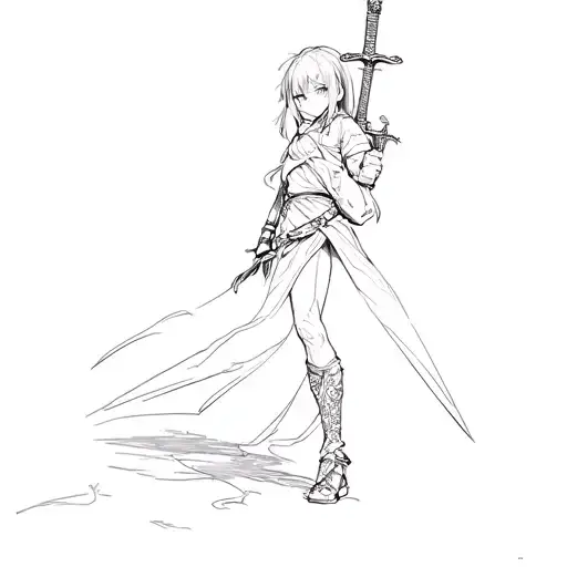 An Anime Character With A Sword