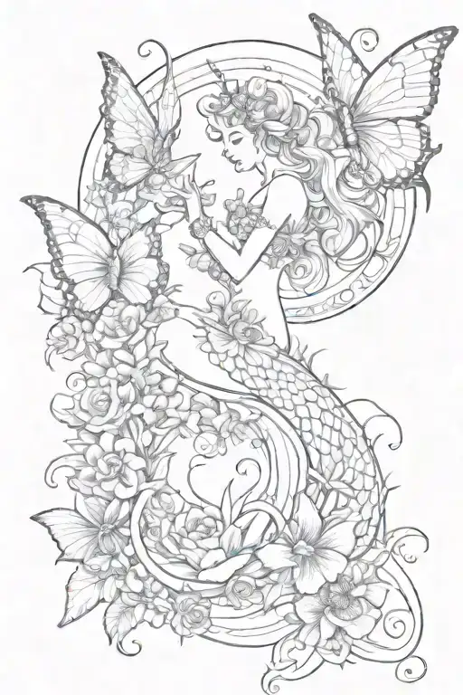Floral Butterflies Moon Dragons Mermaid