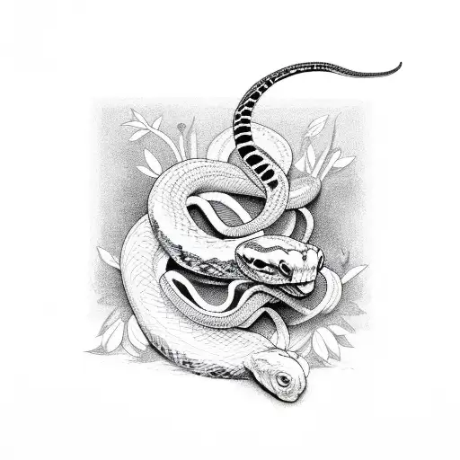 Snake And Flowers