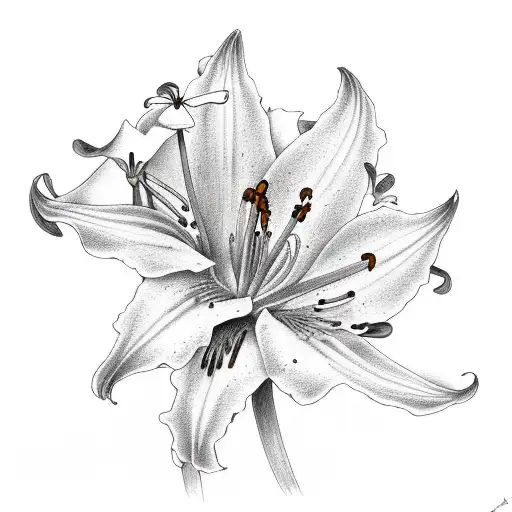 Two White Lilies And The Moon