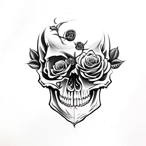 Skull With Roses