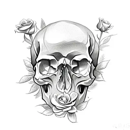 Skull With Roses