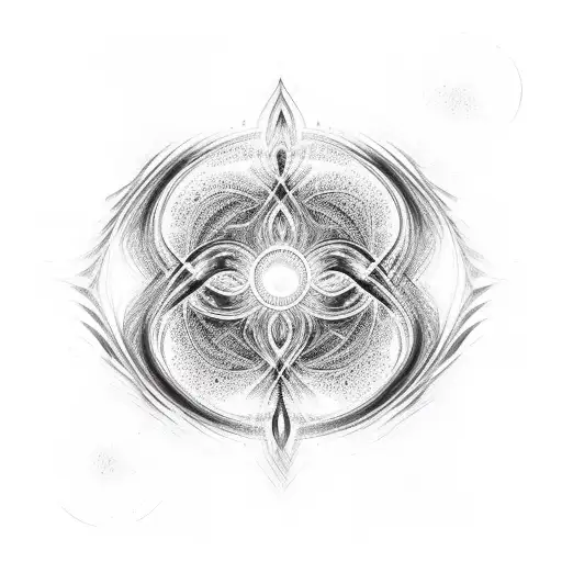 A Semicolon Symbol Formed By Intertwining Flames And Water Waves