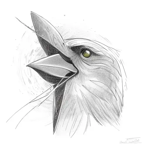 A Crow Unraveling A Red Yarn Ball