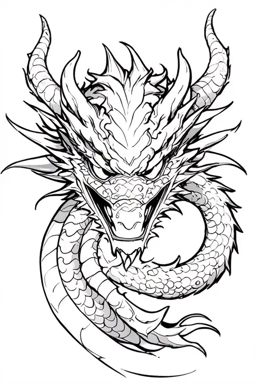 Dragon With A Mask They Are In The Japanese Anime Style