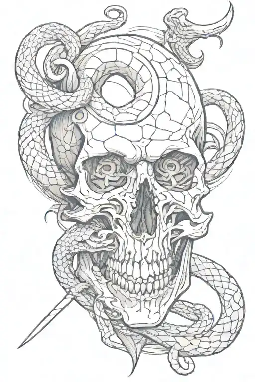 Knife Skull And Snake