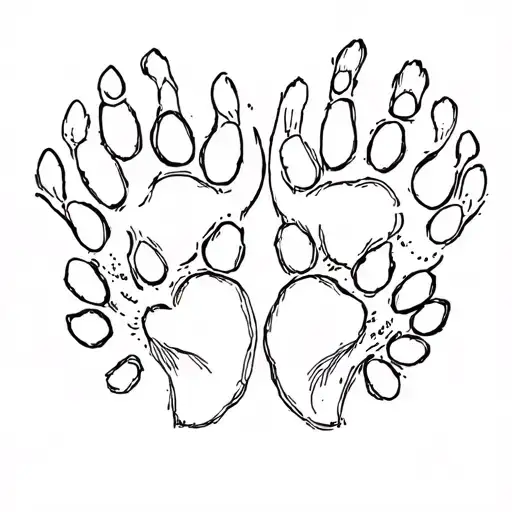 Friendship Tattoo Design Incorporating Animal Paw Prints