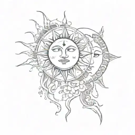 Sun And Moon United In A Mystical And Delicate Way