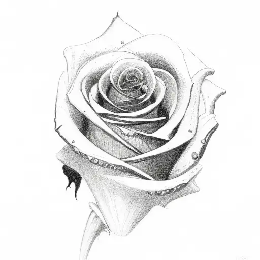 Painted Full Black Rose