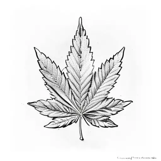 A Cannabis Leaf Intertwined With The Flag Of Portugal