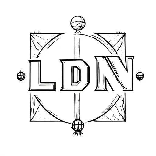 Design A Tattoo Featuring Letters Ldn And The Client's Passion For Football And Basketball