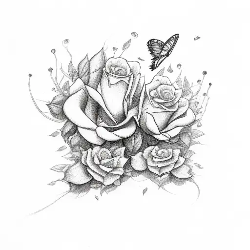 Loyalty With Butterfly And Roses