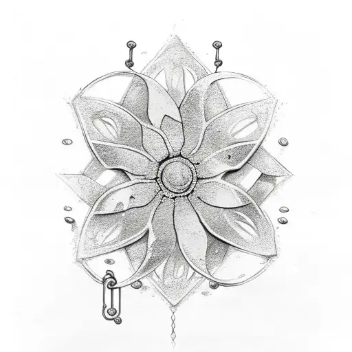 Stone Flower Water Fire And Metal Chain