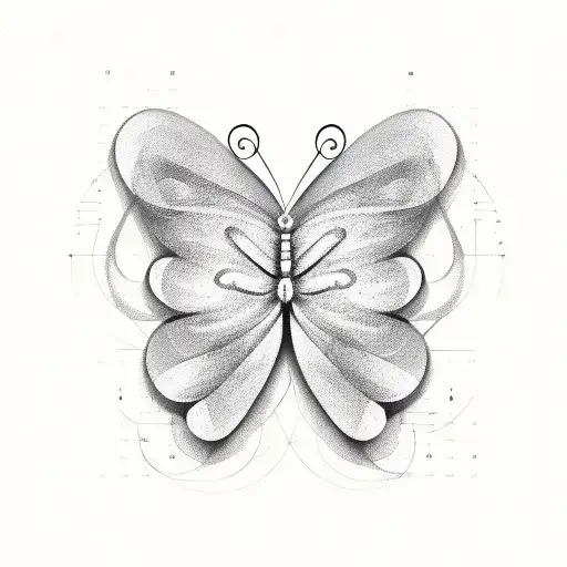 Single Line Butterfly Made Out Of The Letters S And P